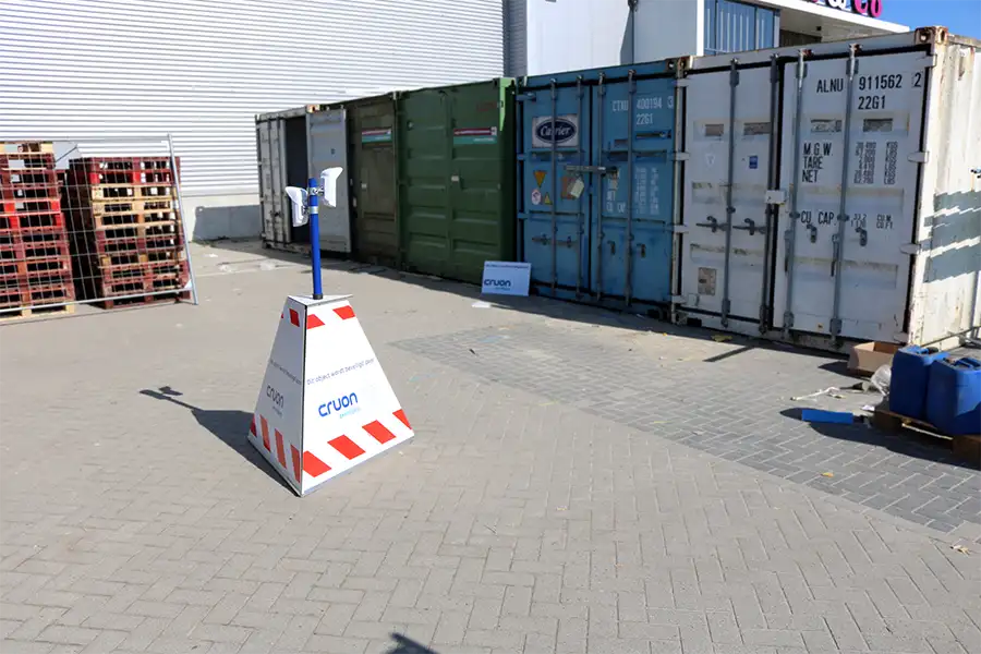 tijdelijk beveiligingssysteem op locatie detectiemast